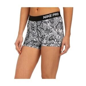 NIKE PRO Women's S 3.0" COMPRESSION Yoga Shorts-Black/Grey/Python Gym Biker
